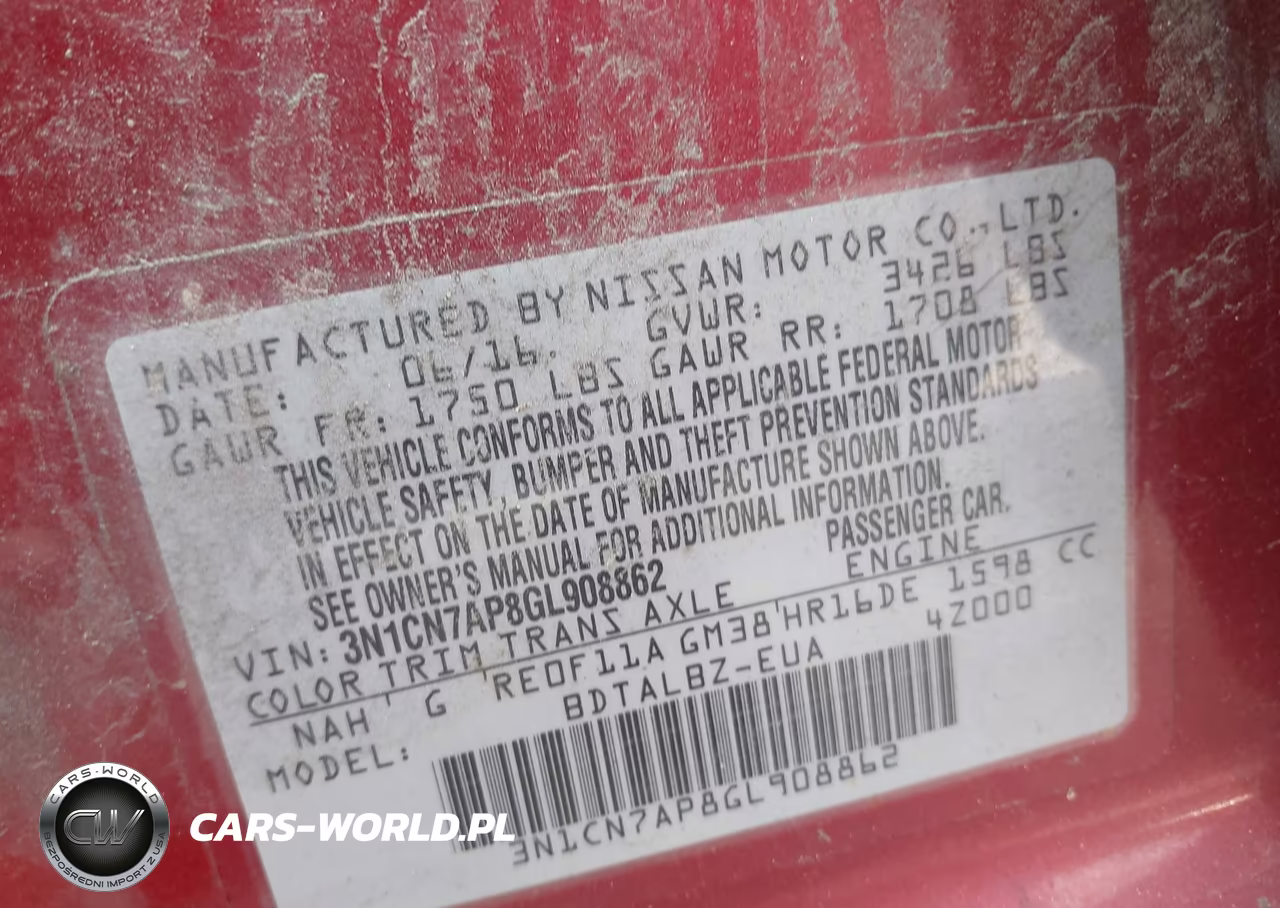 2016 Nissan Versa 1.6 Sv VIN:3N1CN7AP8GL908862 - 9