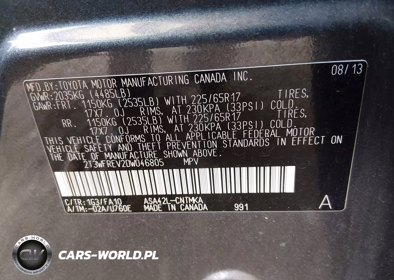2013 Toyota Rav4 Xle VIN:2T3WFREV2DW046805 - 9