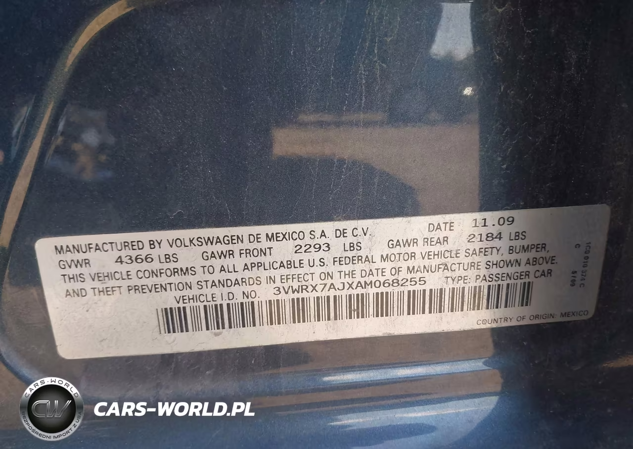 2010 Volkswagen Jetta Se VIN:3VWRX7AJXAM068255 - 9