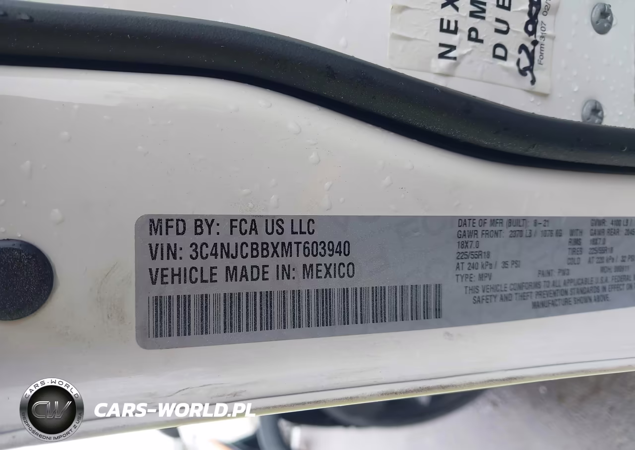 2021 JEEP COMPASS ALTITUDE FWD VIN:3C4NJCBBXMT603940 - 9