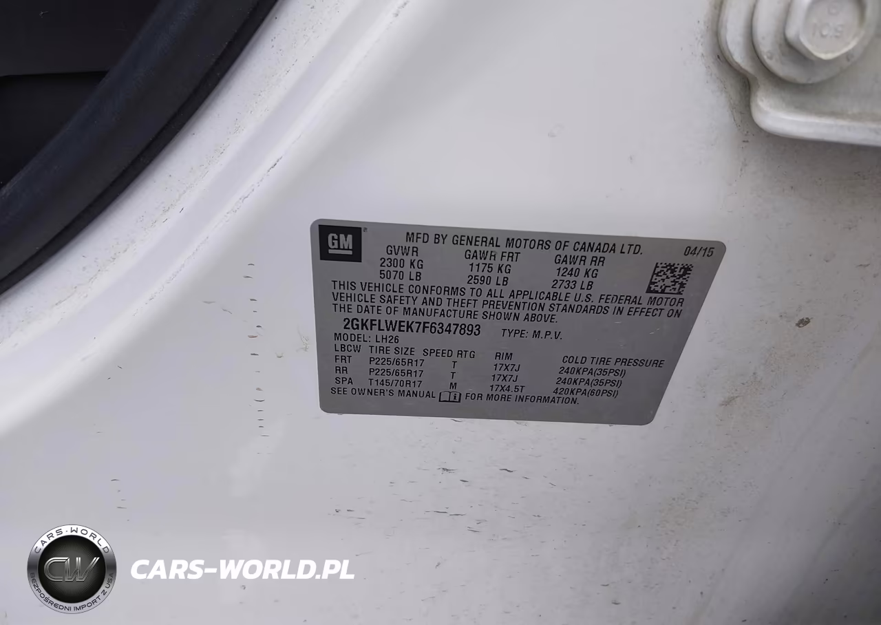 2015 GMC Terrain Sle-2 VIN:2GKFLWEK7F6347893 - 9