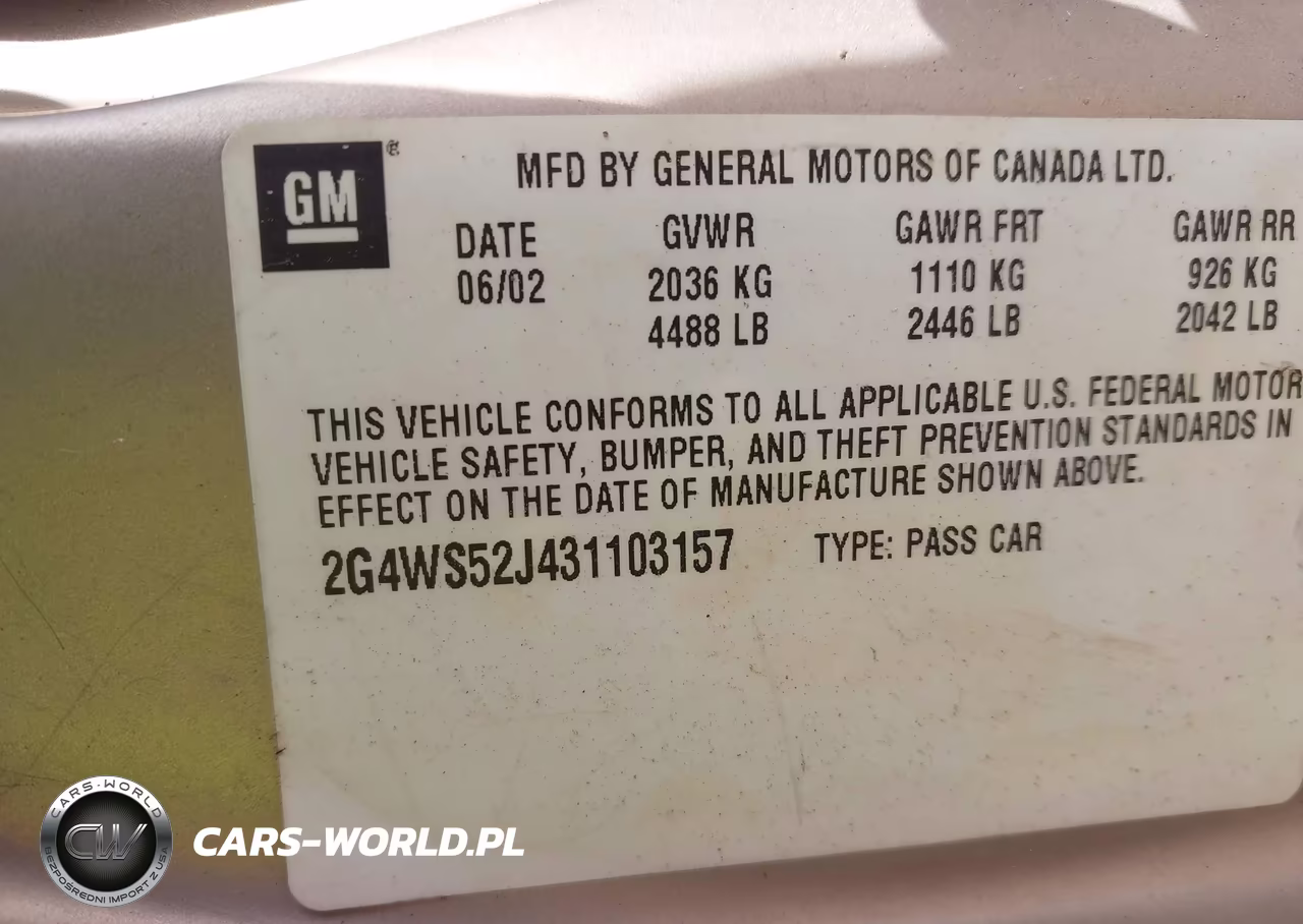 2003 Buick Century Custom VIN:2G4WS52J431103157 - 9