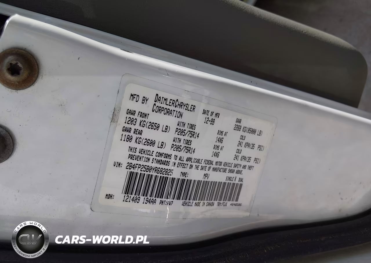 2000 Dodge Caravan VIN:2B4FP25B0YR682825 - 9