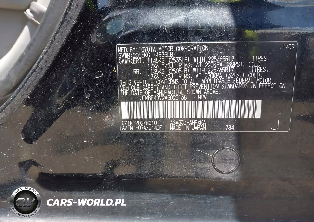 2010 Toyota Rav4 VIN:JTMBF4DV2A5022168 - 9