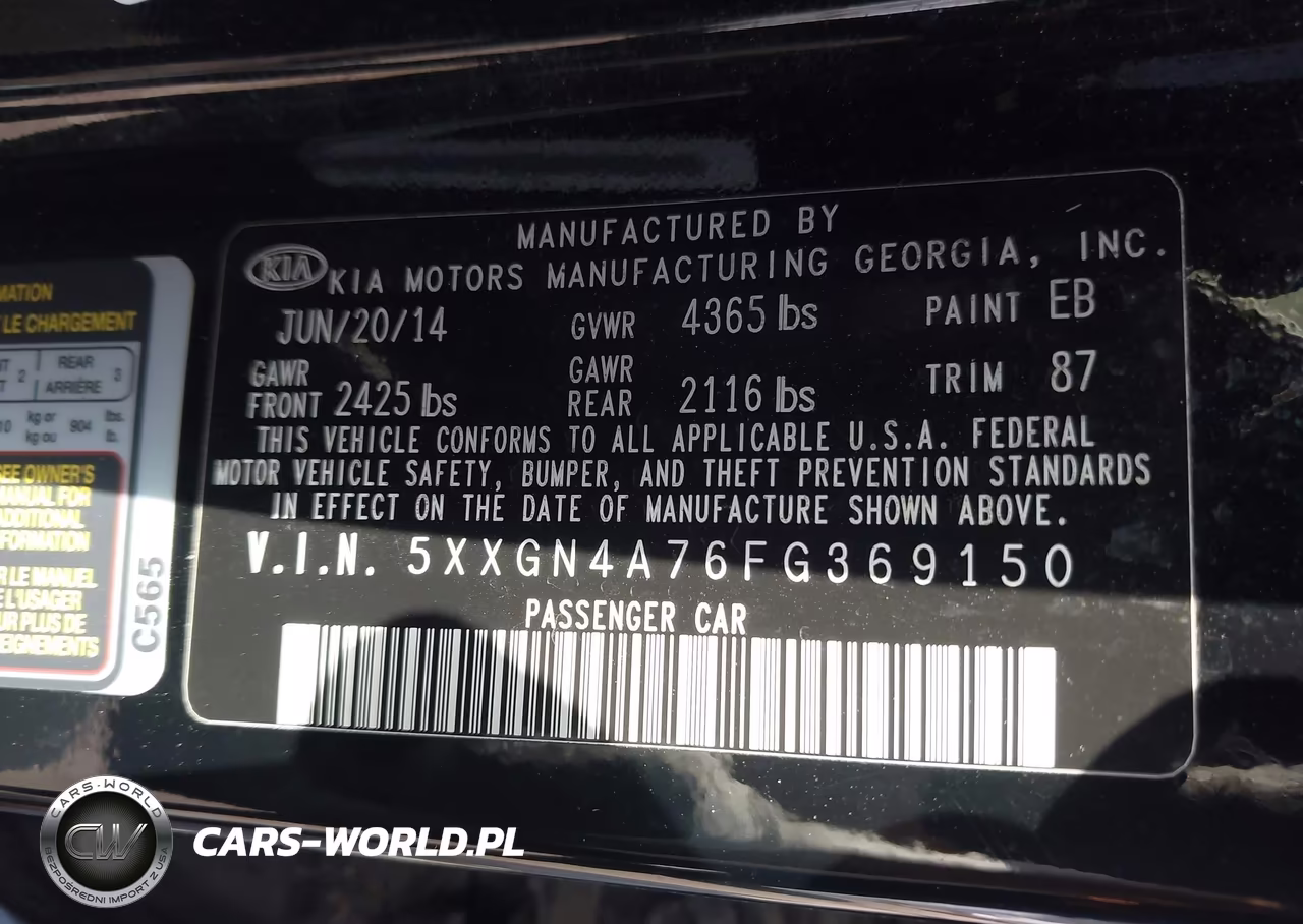 2015 Kia Optima Ex VIN:5XXGN4A76FG369150 - 9