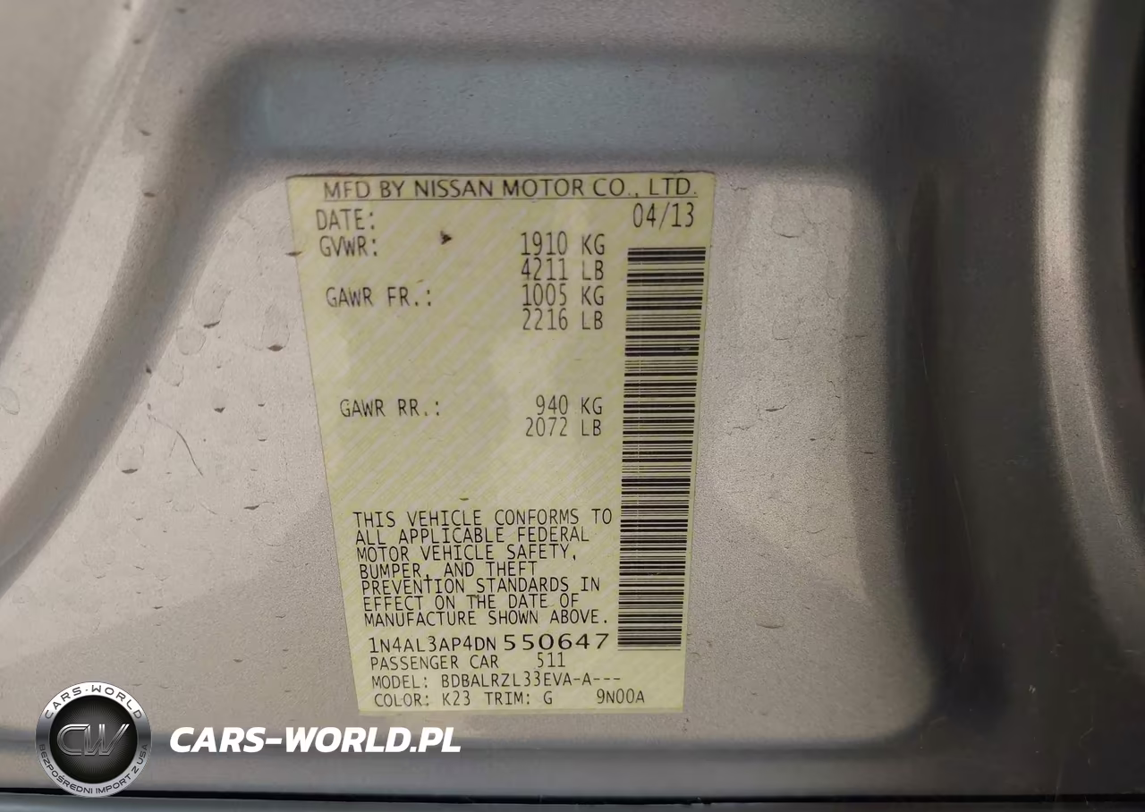 2013 Nissan Altima 2.5 S VIN:1N4AL3AP4DN550647 - 9