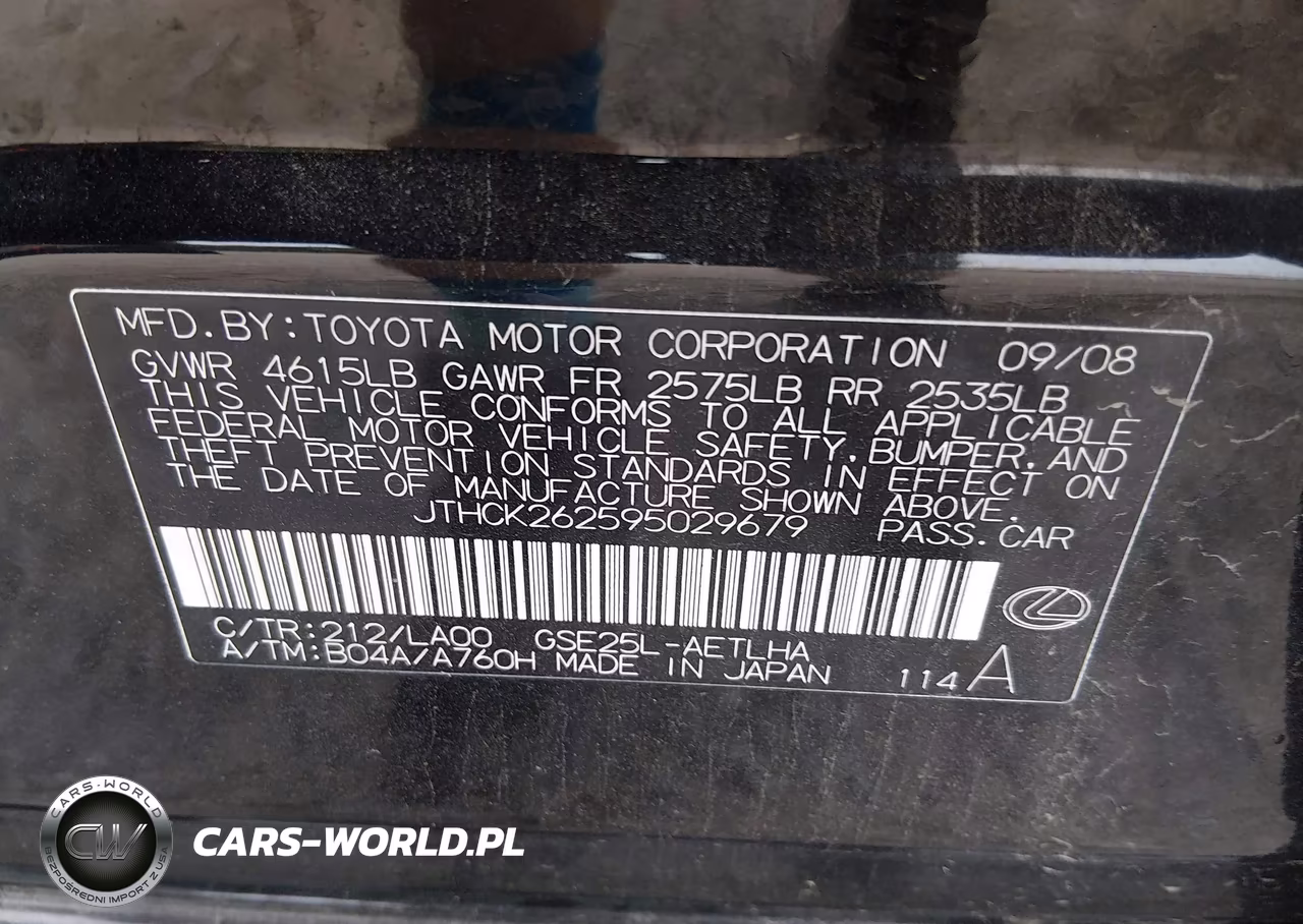 2009 Lexus Is 250 VIN:JTHCK262595029679 - 9