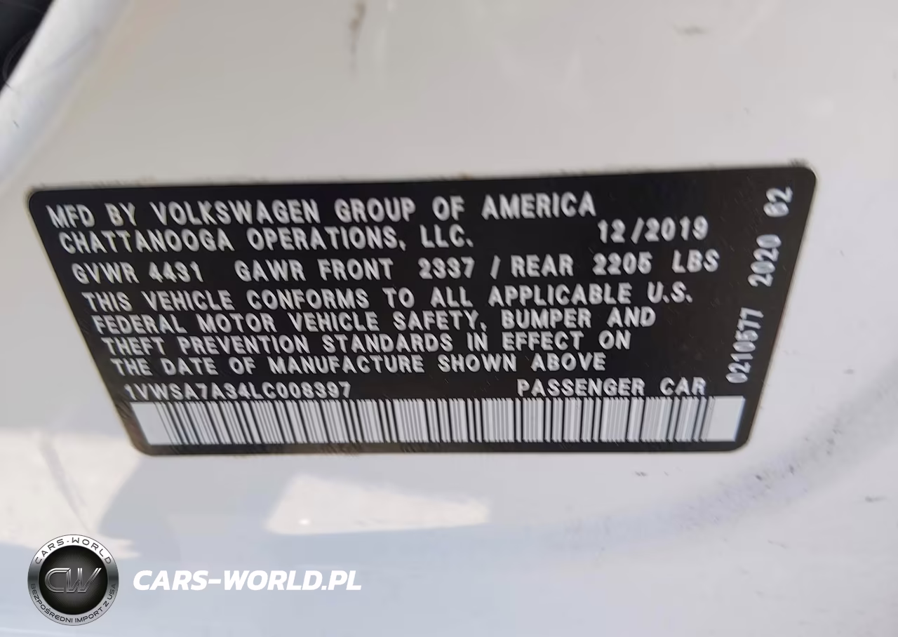 2020 Volkswagen Passat 2.0T Se VIN:1VWSA7A34LC008397 - 9