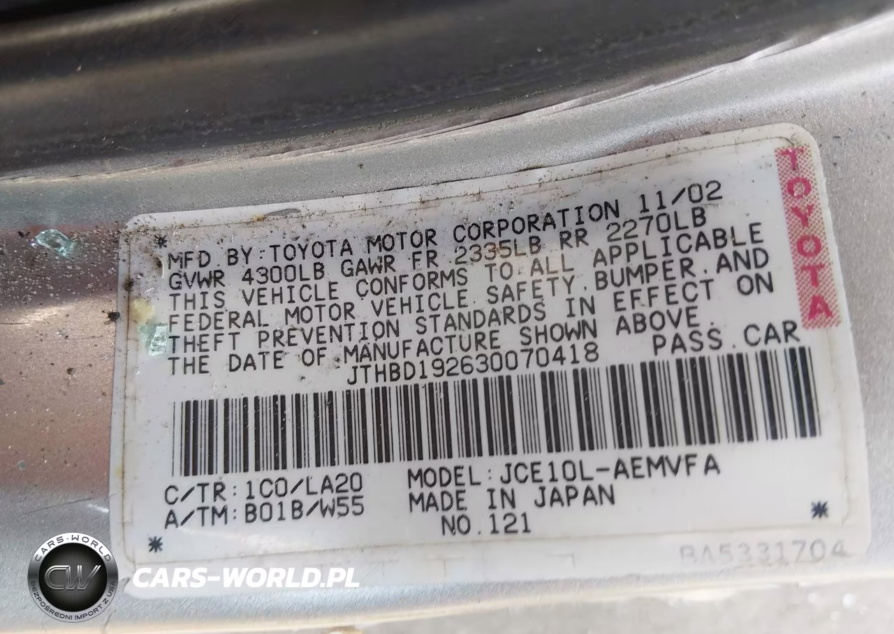 2003 Lexus Is 300 Base W-5-Speed Manual VIN:JTHBD192630070418 - 9