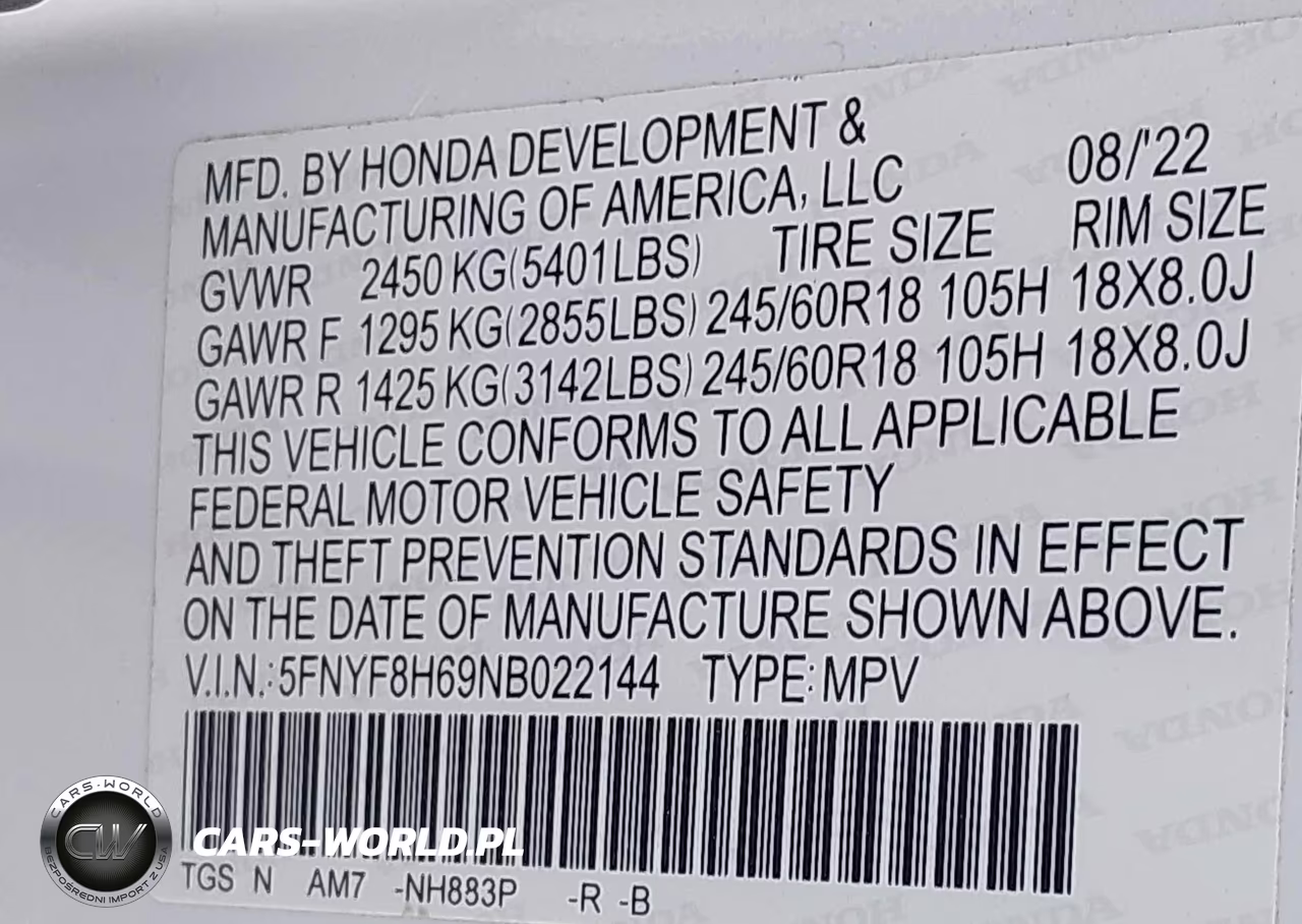 2022 Honda Passport Awd Trailsport VIN:5FNYF8H69NB022144 - 9