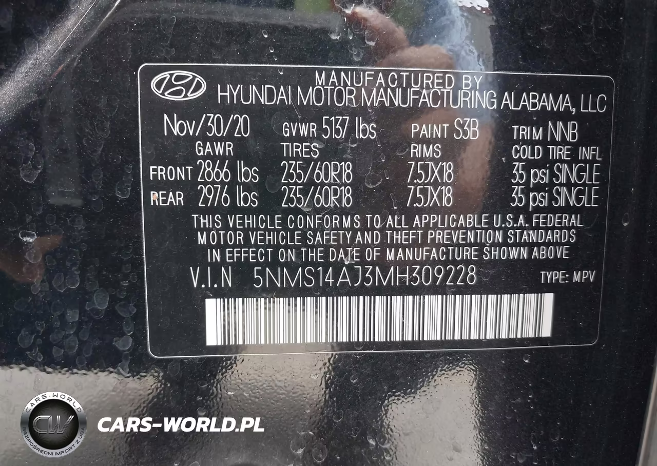 2021 Hyundai Santa Fe Se VIN:5NMS14AJ3MH309228 - 9