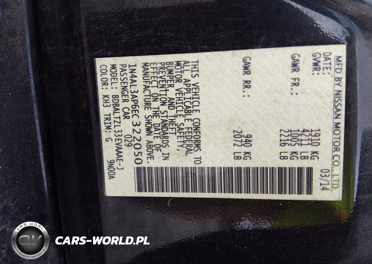2014 Nissan Altima 2.5 Sv VIN:1N4AL3AP6EC322050 - 9