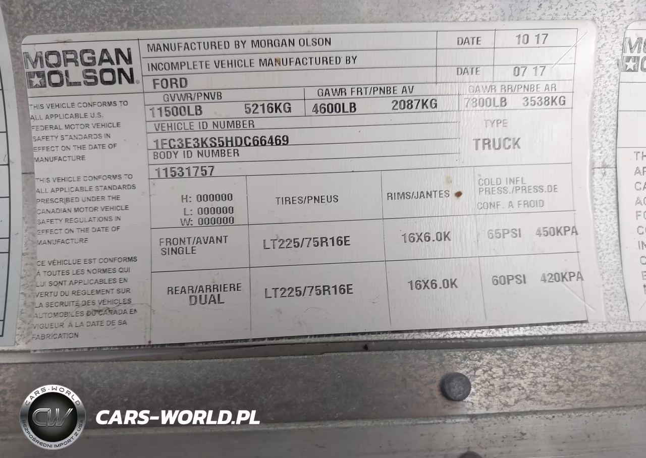 2017 Ford E-350 Stripped VIN:1FC3E3KS5HDC66469 - 9