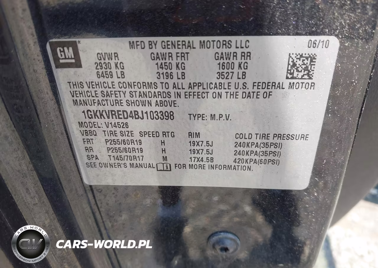 2011 GMC Acadia Slt-1 VIN:1GKKVRED4BJ103398 - 9