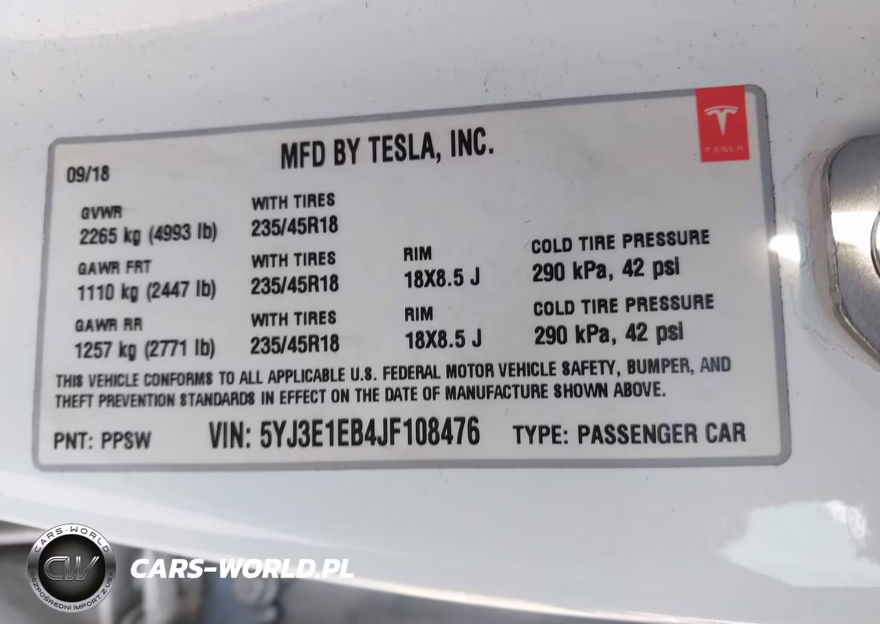 2018 Tesla Model 3 Long Range-Performance VIN:5YJ3E1EB4JF108476 - 9