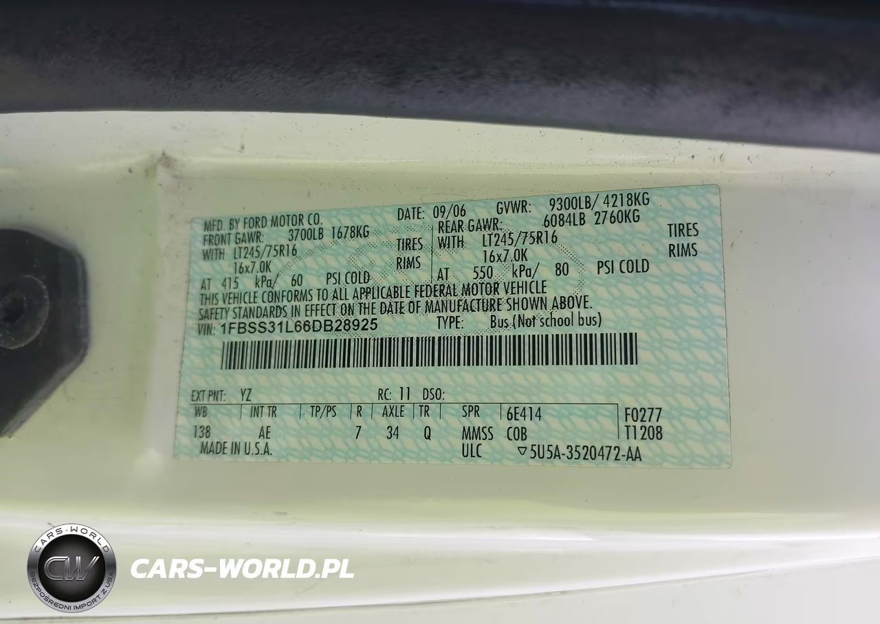 2006 Ford E-350 Super Duty Xl-Xlt VIN:1FBSS31L66DB28925 - 9