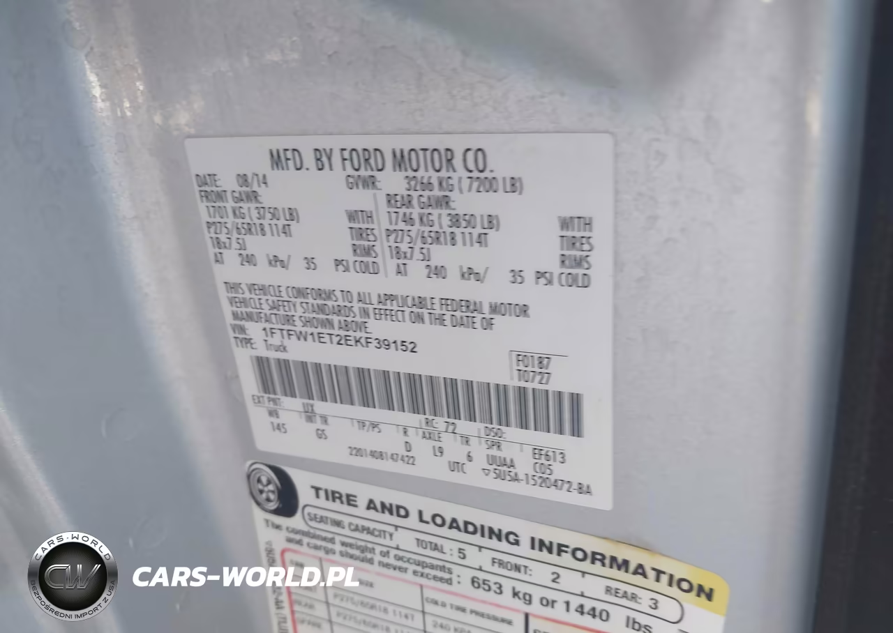 2014 Ford F-150 Xlt VIN:1FTFW1ET2EKF39152 - 9
