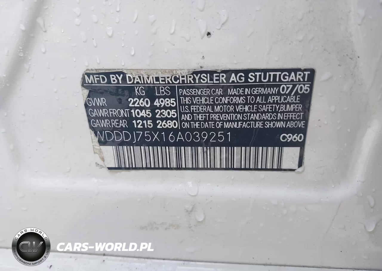 2006 Mercedes-Benz Cls 500 VIN:WDDDJ75X16A039251 - 9
