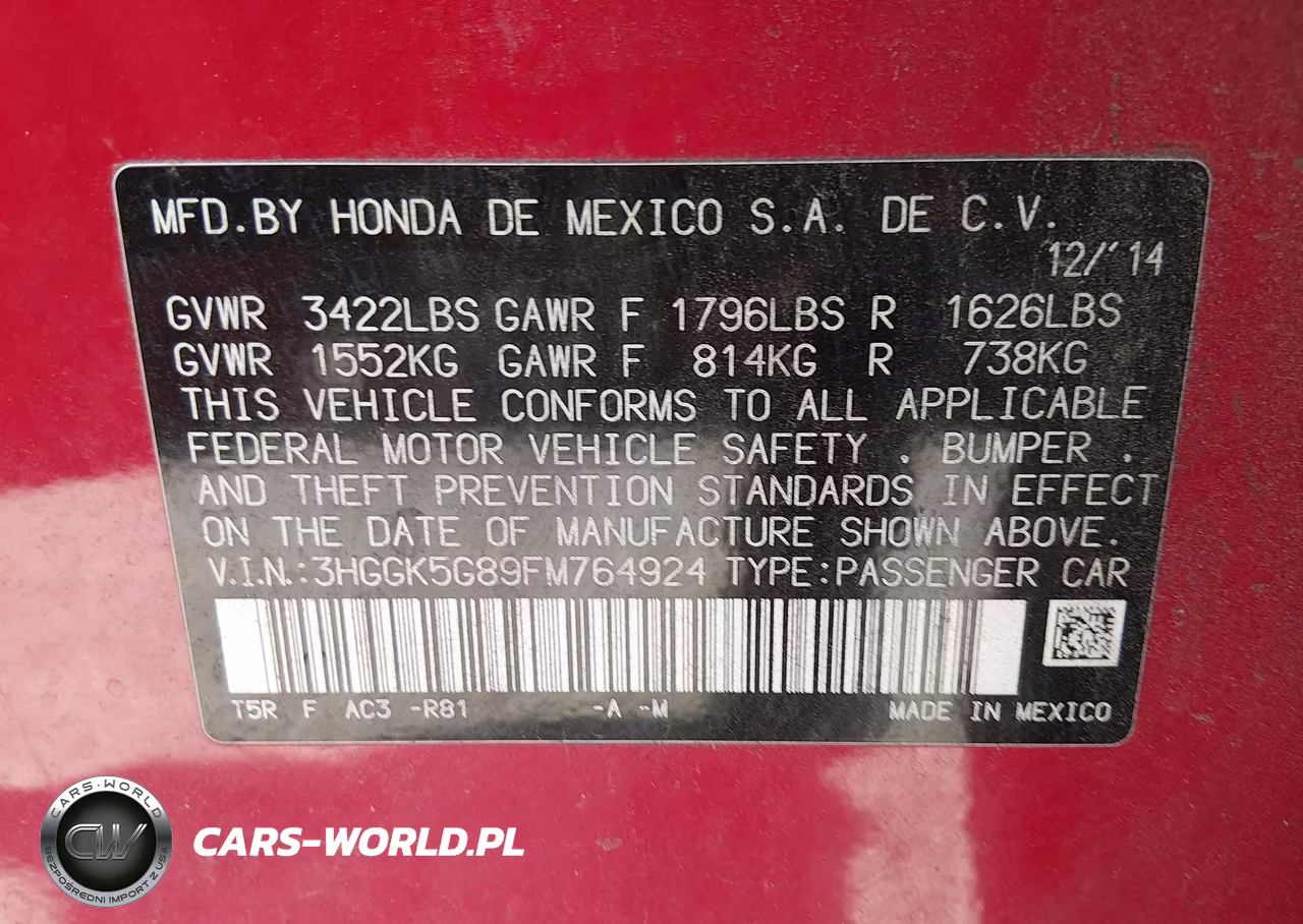 2015 Honda Fit Ex VIN:3HGGK5G89FM764924 - 9