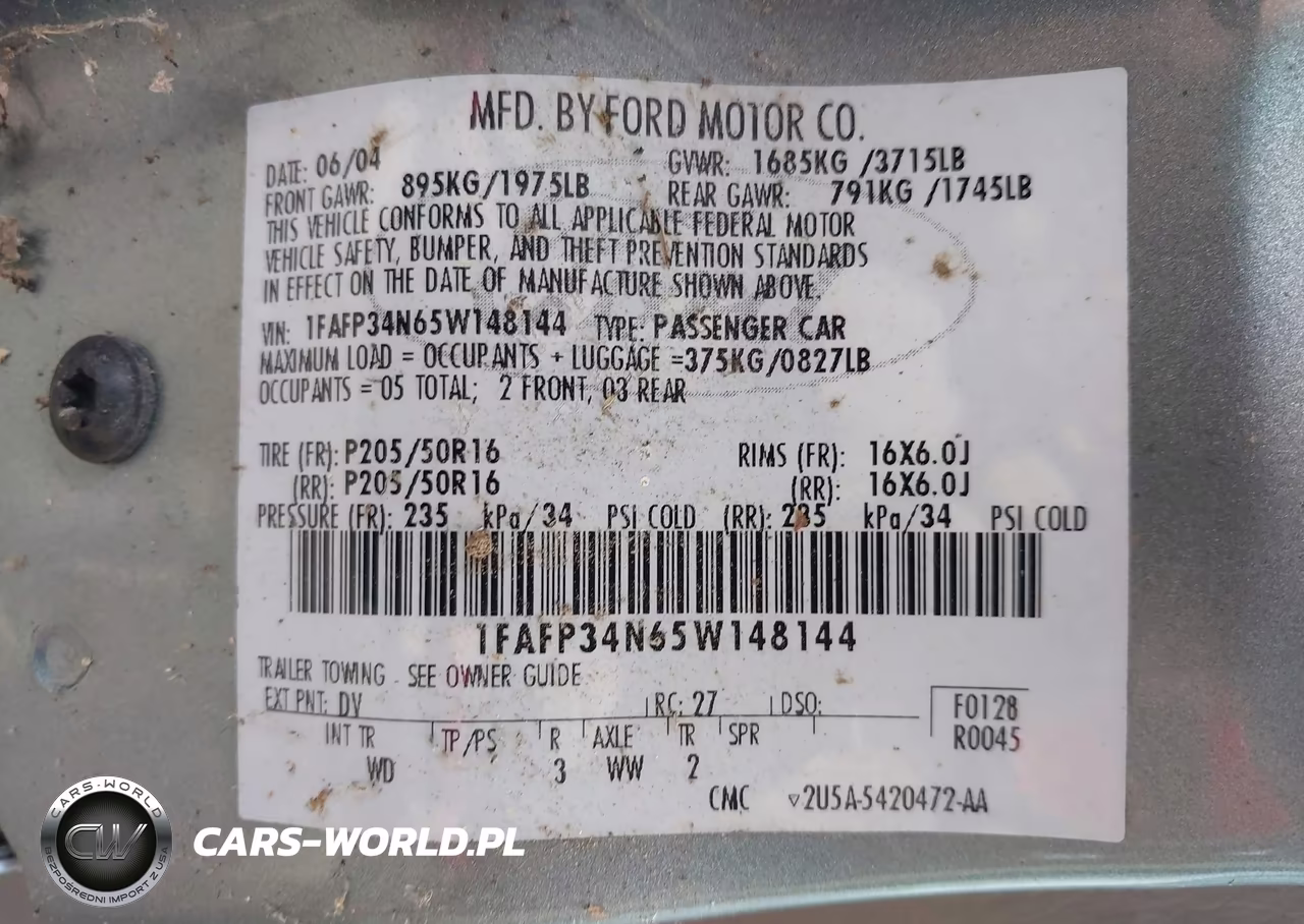 2005 Ford Focus Zx4 VIN:1FAFP34N65W148144 - 9