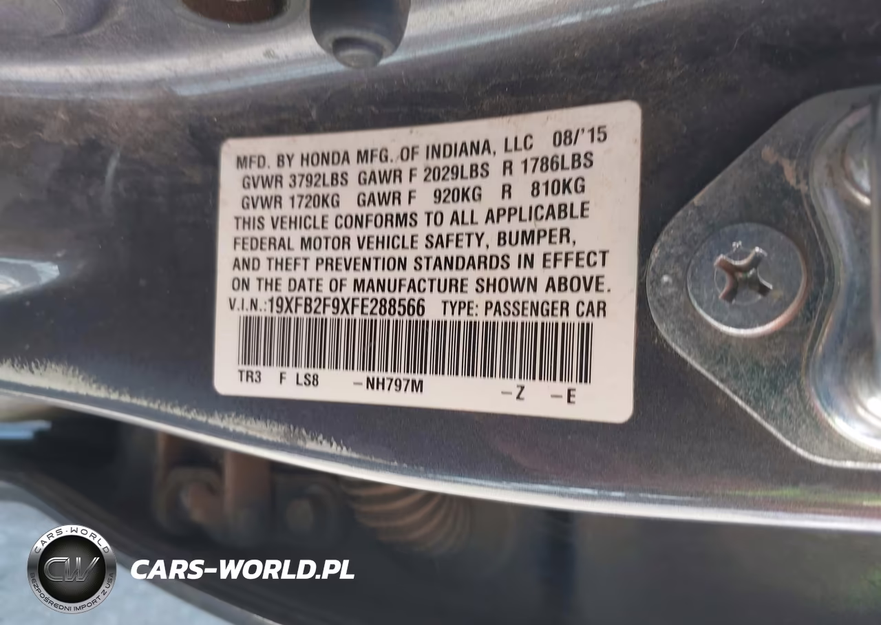 2015 Honda Civic Ex-L VIN:19XFB2F9XFE288566 - 9