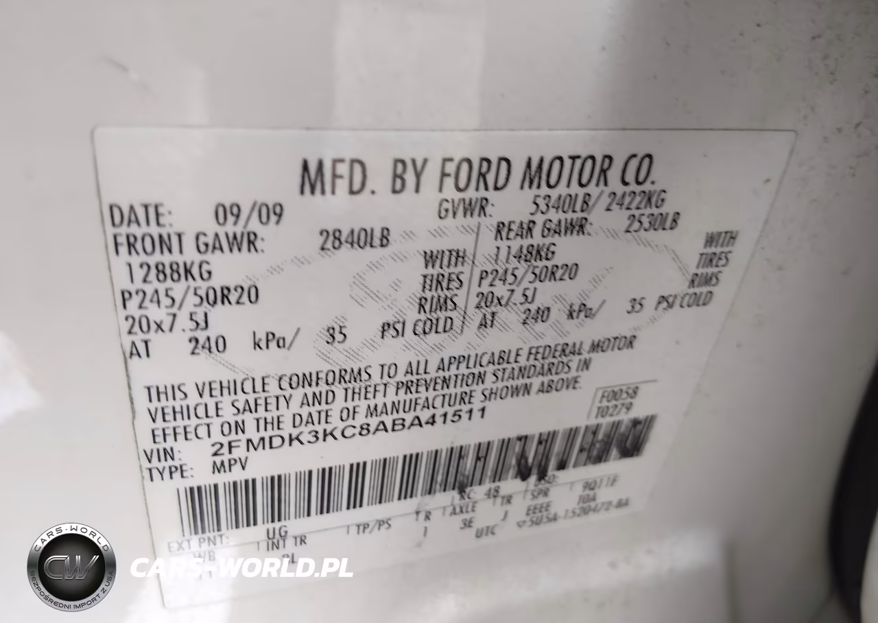 2010 Ford Edge Limited VIN:2FMDK3KC8ABA41511 - 9