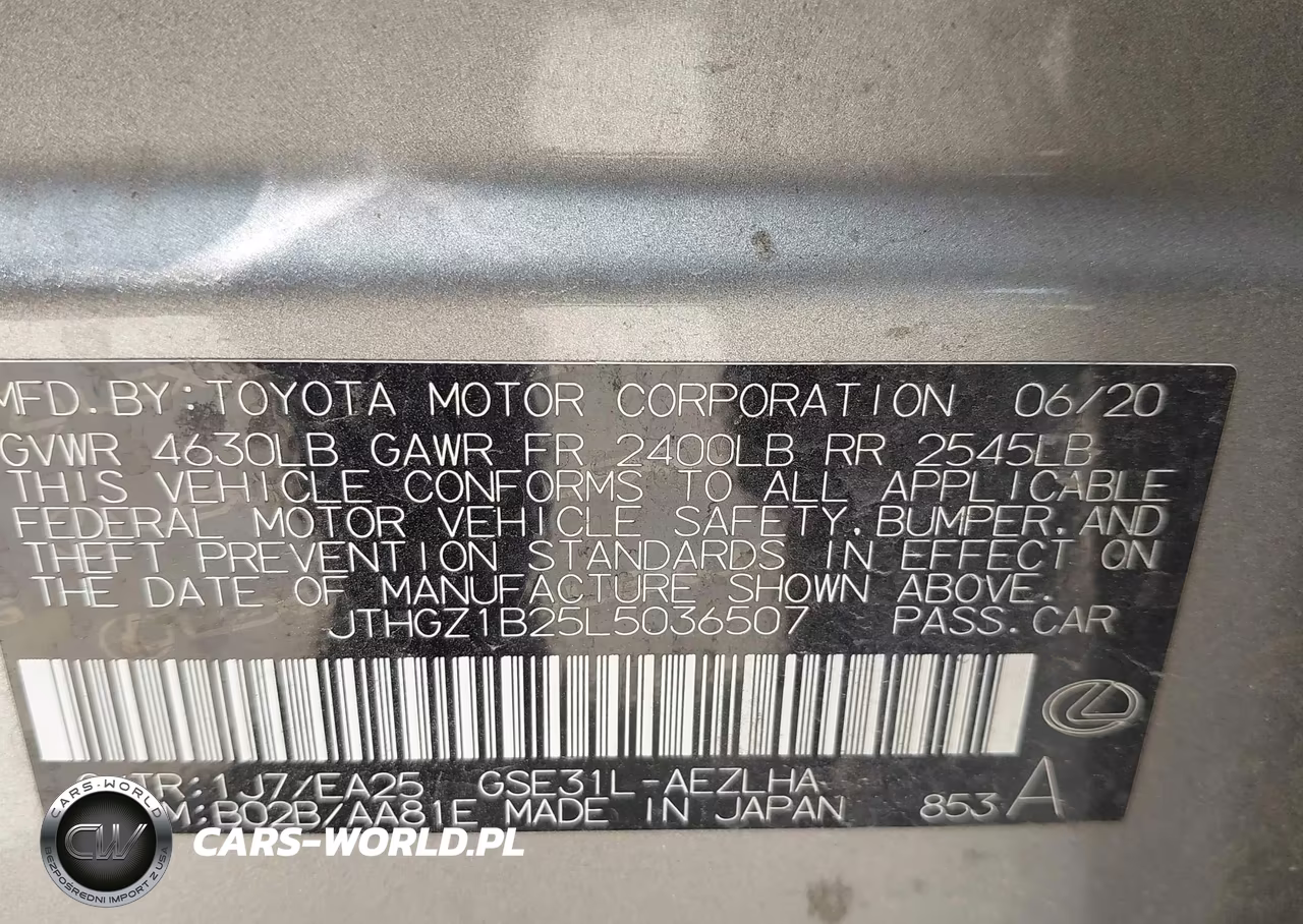 2020 Lexus Is 350 VIN:JTHGZ1B25L5036507 - 9