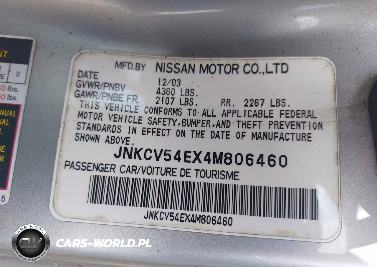 2004 Infiniti G35 VIN:JNKCV54EX4M806460 - 9
