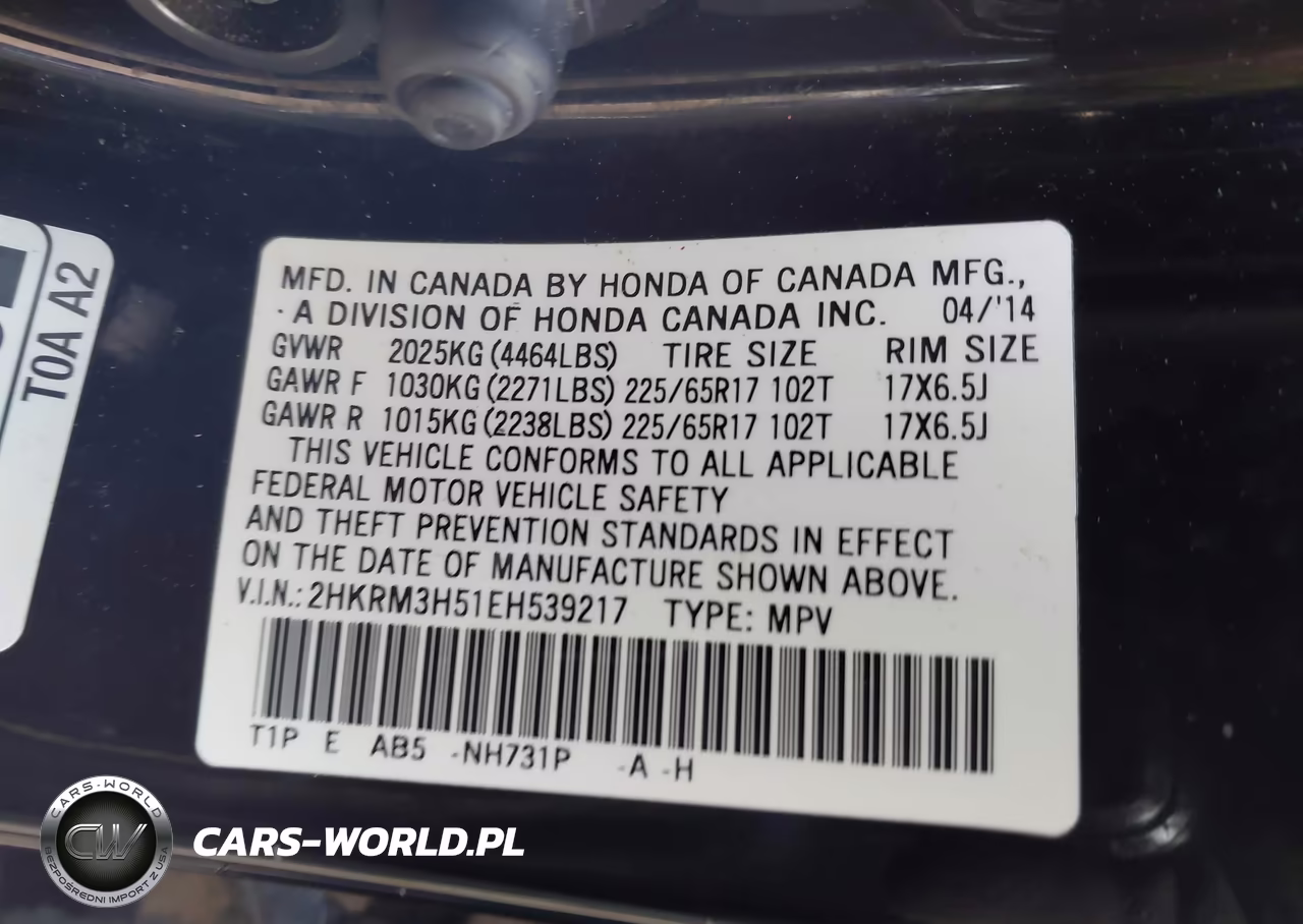 2014 Honda Cr-V Ex VIN:2HKRM3H51EH539217 - 9
