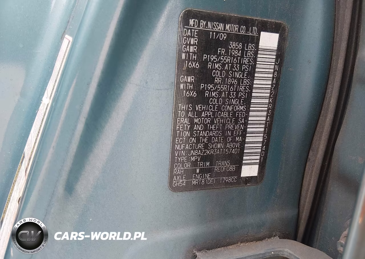 2010 Nissan Cube 1.8Sl VIN:JN8AZ2KR3AT157401 - 9