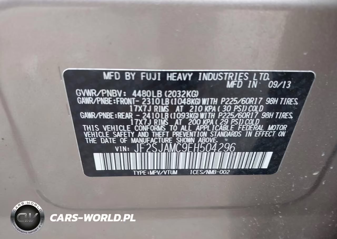 2014 Subaru Forester 2.5I Touring VIN:JF2SJAMC9EH504296 - 9