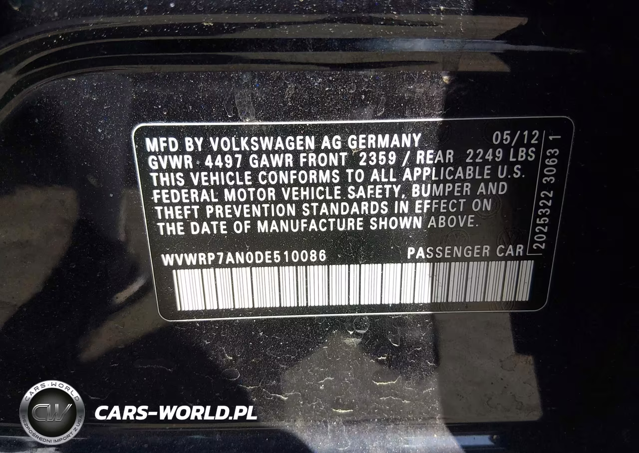 2013 Volkswagen Cc 2.0T Lux VIN:WVWRP7AN0DE510086 - 9
