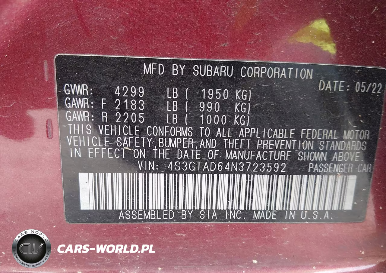2022 Subaru Impreza Premium 5-Door VIN:4S3GTAD64N3723592 - 9