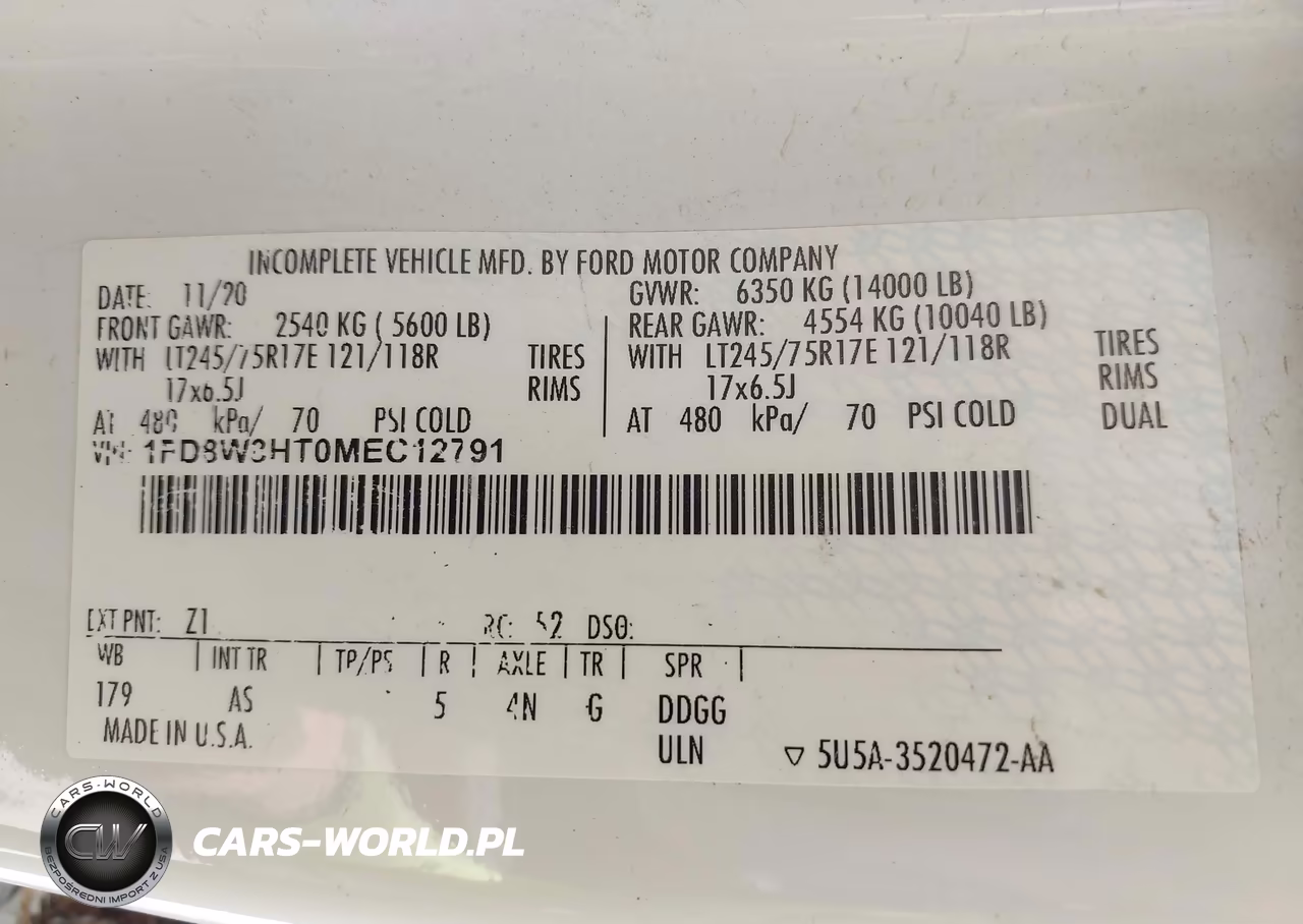 2021 Ford F-350 Chassis Xl VIN:1FD8W3HT0MEC12791 - 9