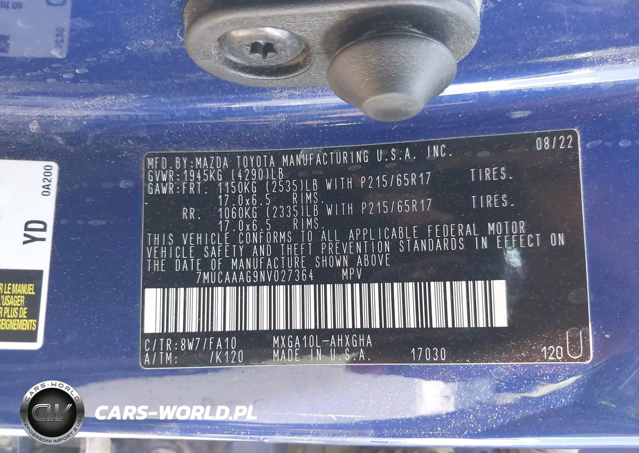2022 Toyota Corolla Cross Le VIN:7MUCAAAG9NV027364 - 9