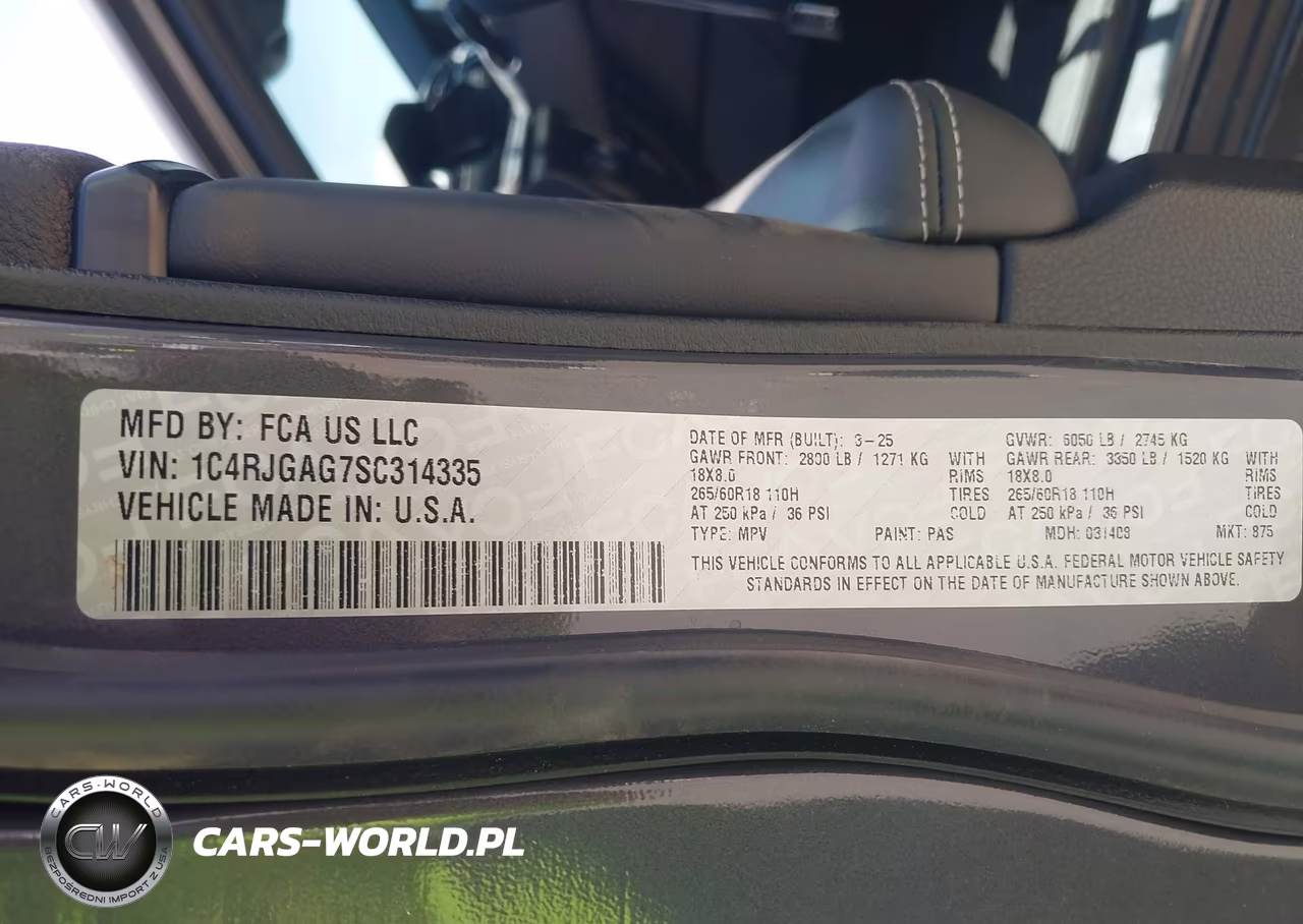2025 Jeep Grand Cherokee Altitude X 4X2 VIN:1C4RJGAG7SC314335 - 9