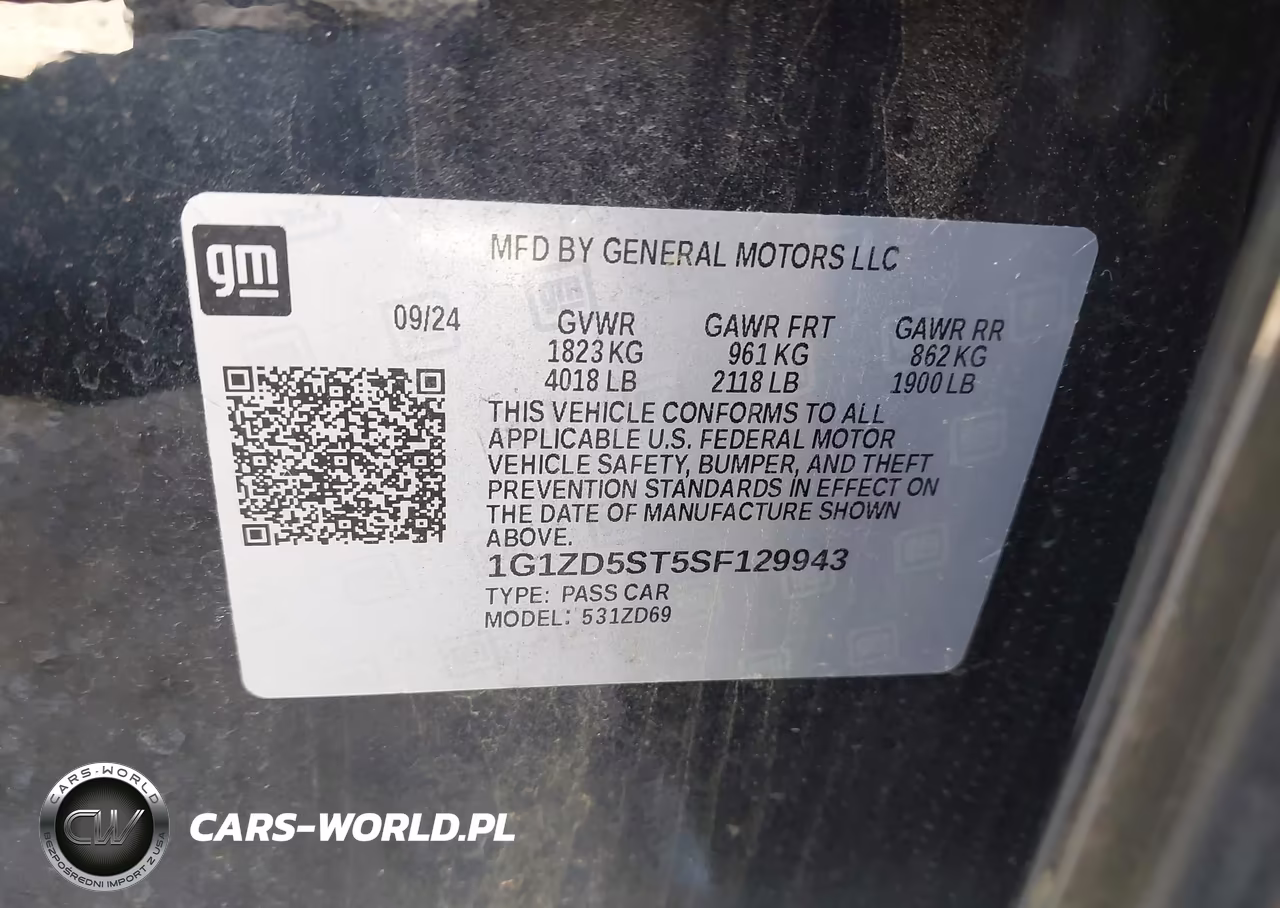 2025 Chevrolet Malibu Fwd 1Lt VIN:1G1ZD5ST5SF129943 - 9