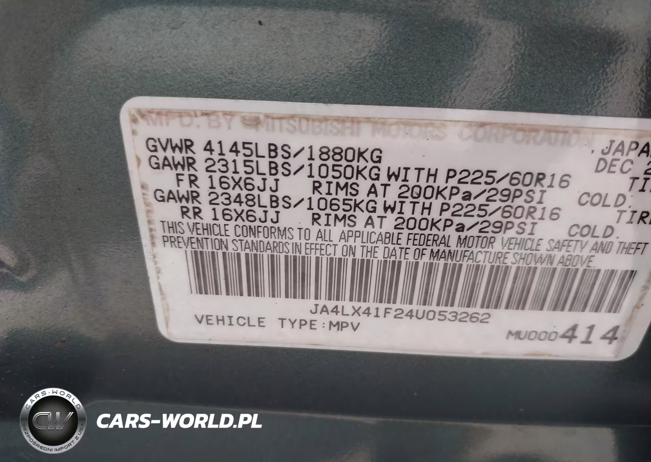 2004 Mitsubishi Outlander Xls VIN:JA4LX41F24U053262 - 9