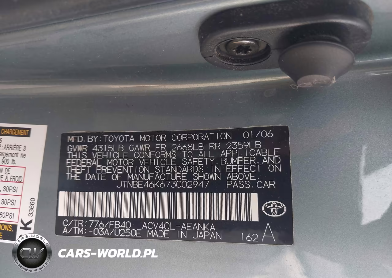 2007 Toyota Camry Le VIN:JTNBE46K673002947 - 9