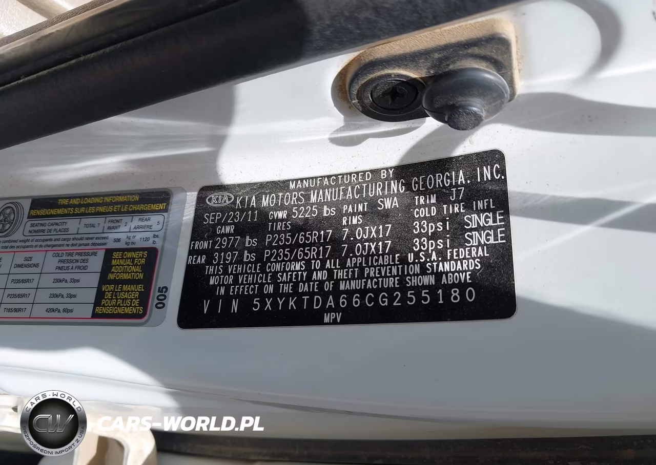 2012 Kia Sorento Lx VIN:5XYKTDA66CG255180 - 9