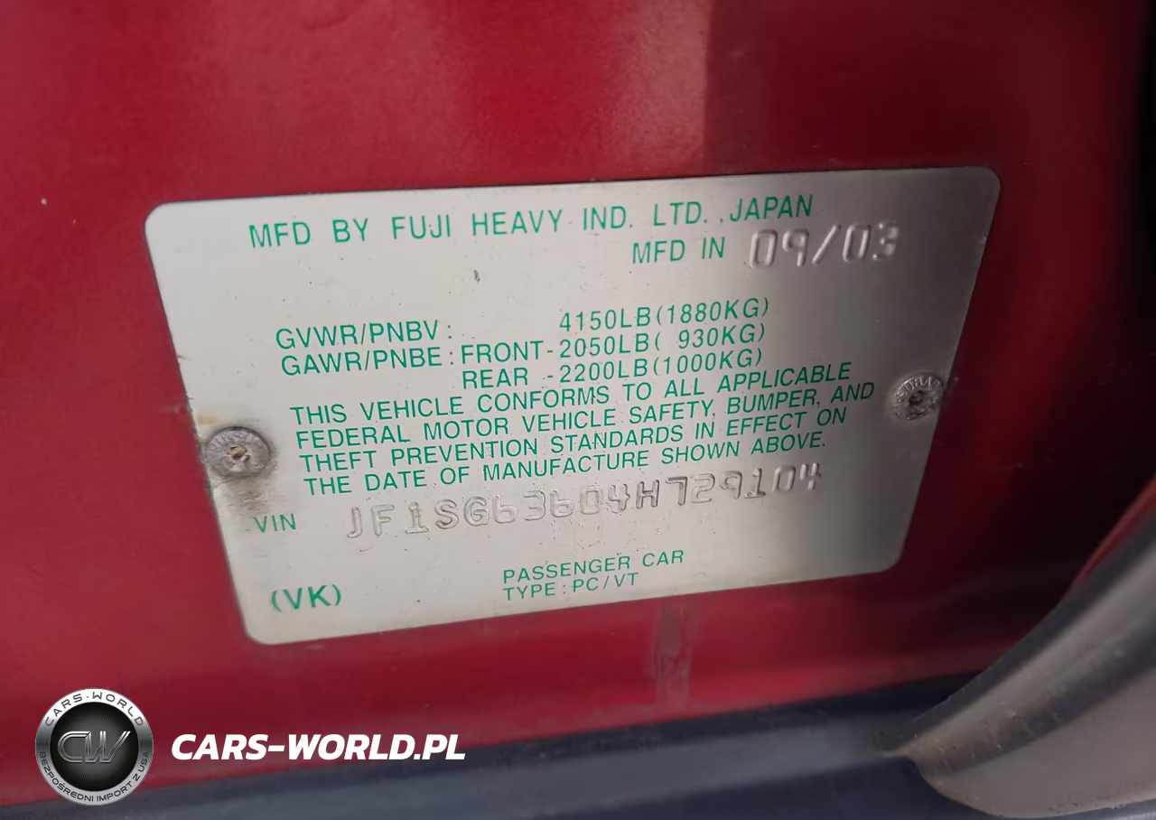 2004 Subaru Forester 2.5X VIN:JF1SG63604H729104 - 9