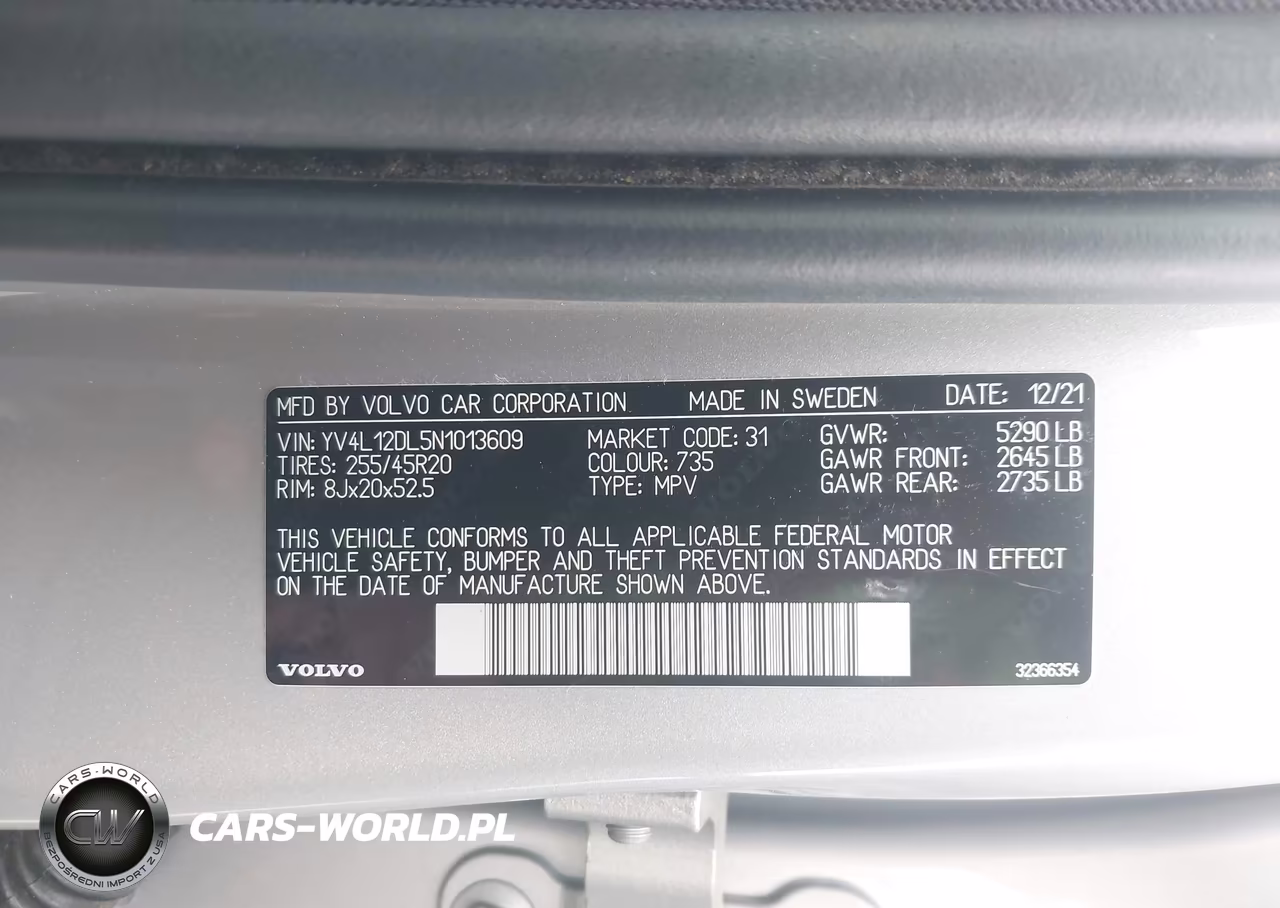 2022 Volvo Xc60 B5 Inscription VIN:YV4L12DL5N1013609 - 9