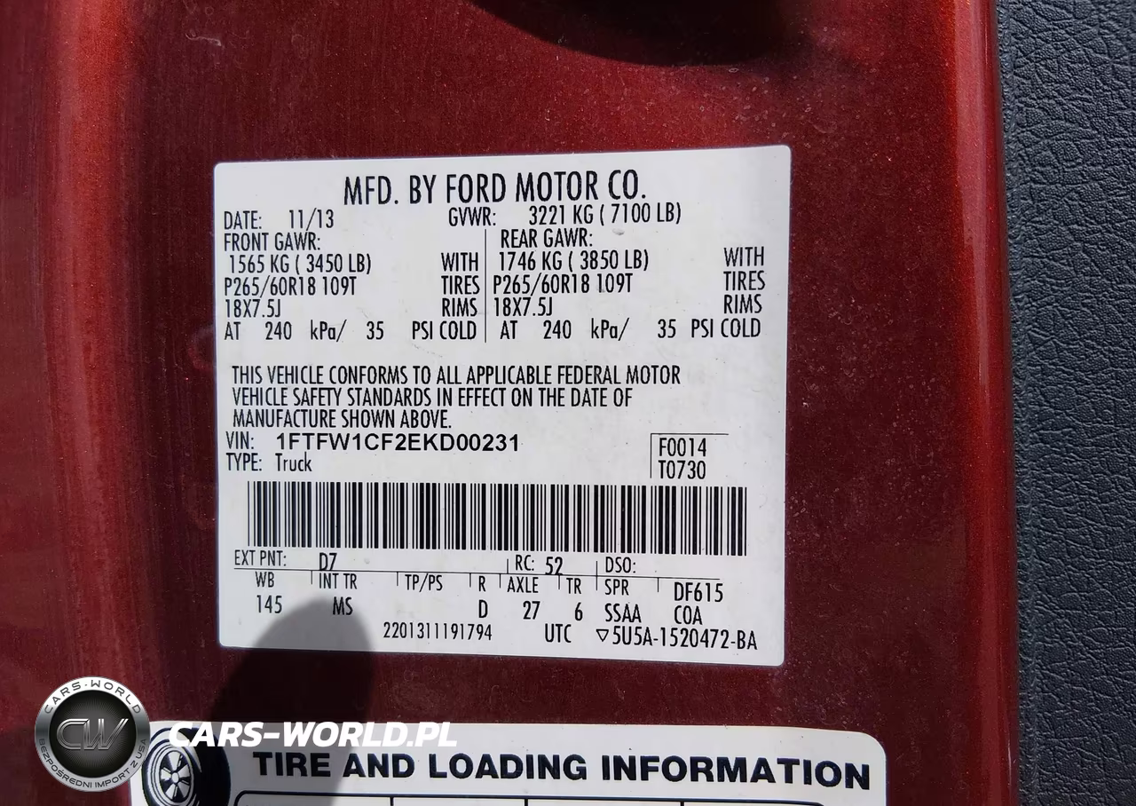 2014 Ford F-150 Xlt VIN:1FTFW1CF2EKD00231 - 9