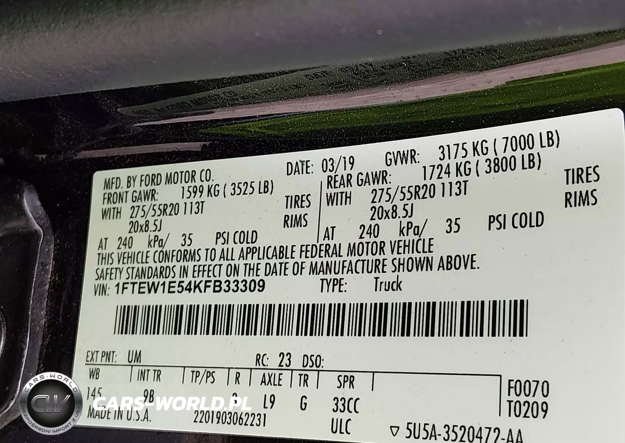 2019 Ford F-150 Platinum VIN:1FTEW1E54KFB33309 - 9