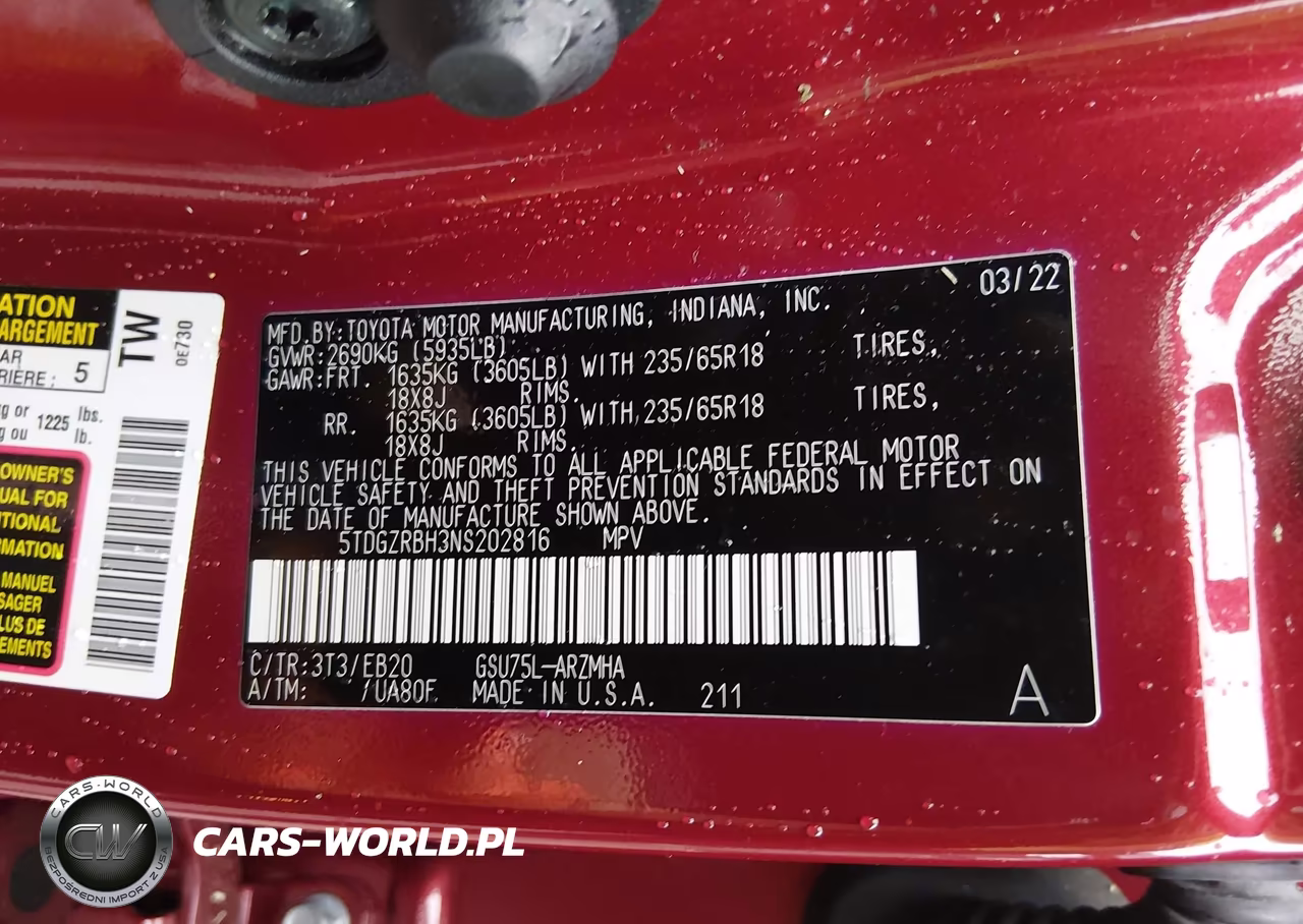 2022 Toyota Highlander Xle VIN:5TDGZRBH3NS202816 - 9