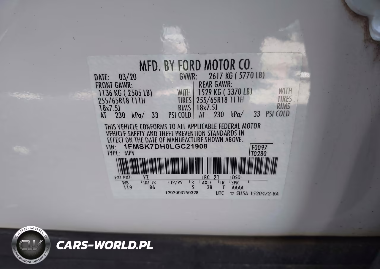 2020 Ford Explorer Xlt VIN:1FMSK7DH0LGC21908 - 9