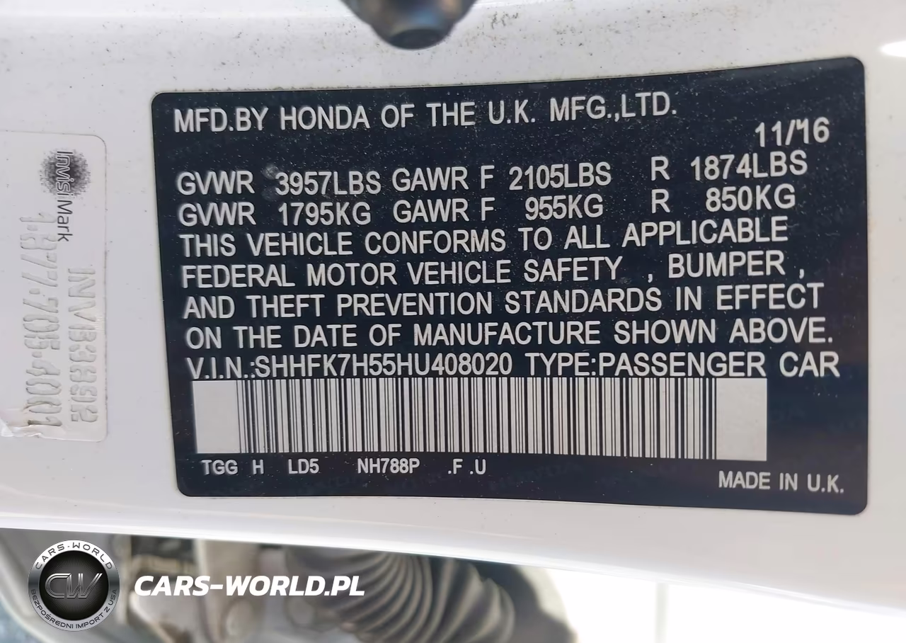 2017 Honda Civic Ex VIN:SHHFK7H55HU408020 - 9