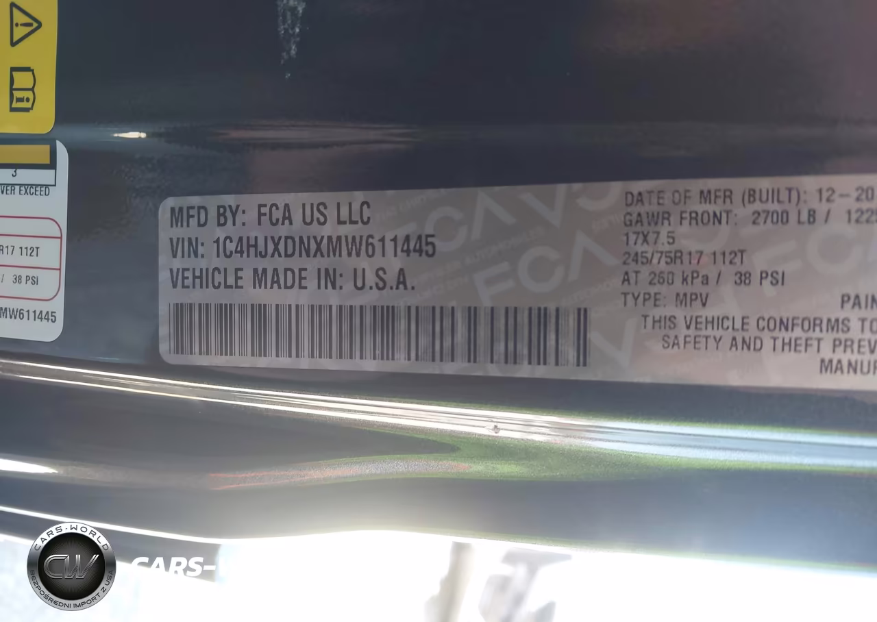 2021 Jeep Wrangler Unlimited Sport S 4X4 VIN:1C4HJXDNXMW611445 - 9
