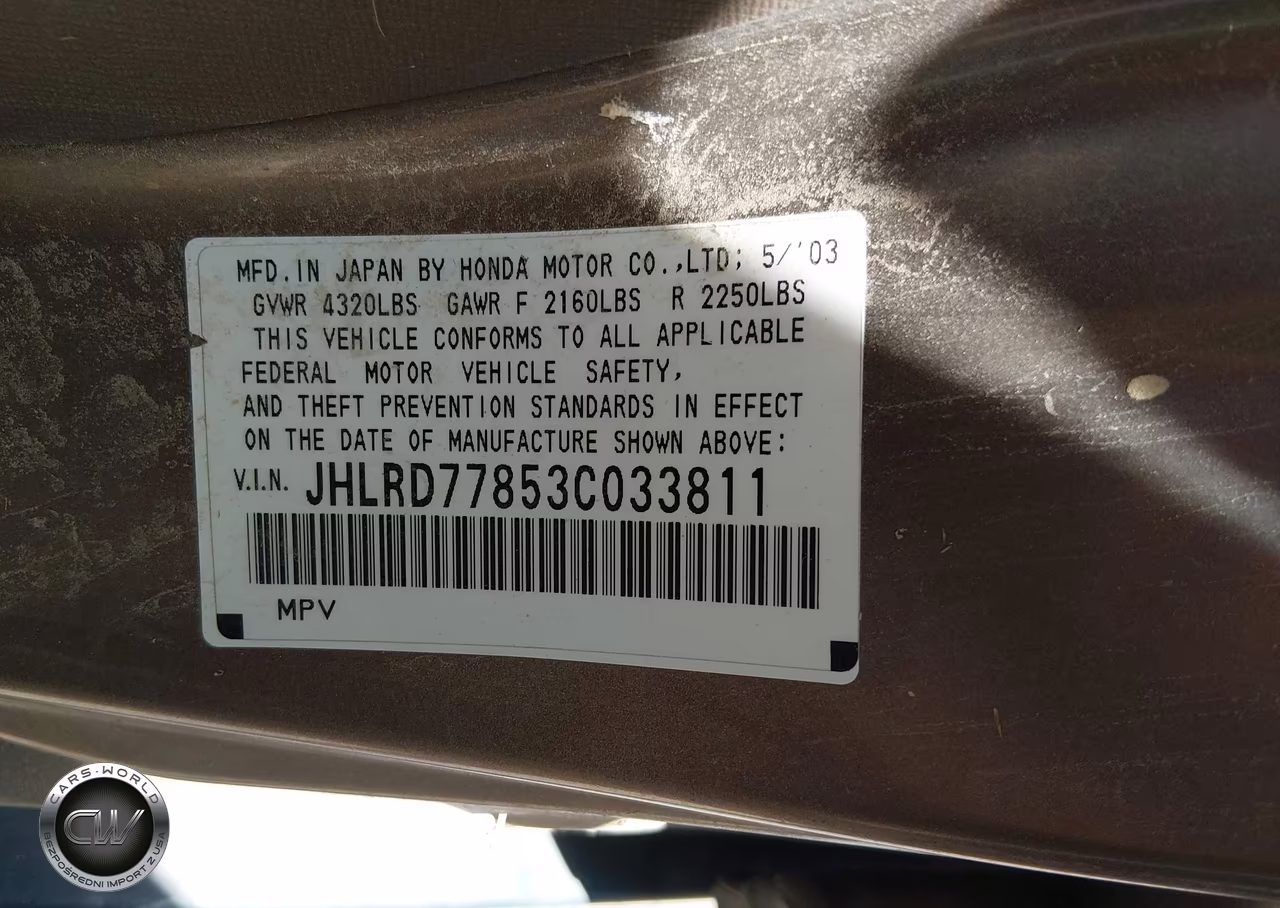 2003 Honda Cr-V Ex VIN:JHLRD77853C033811 - 9