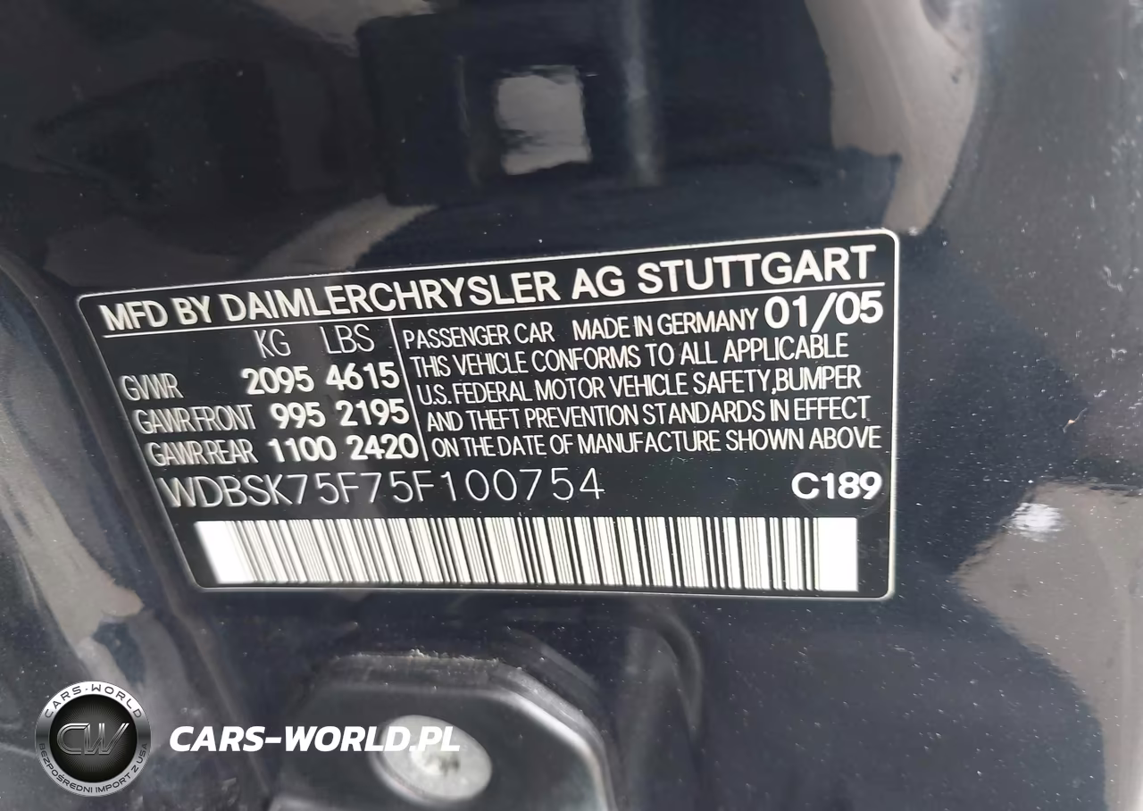 2005 Mercedes-Benz Sl 500 VIN:WDBSK75F75F100754 - 9